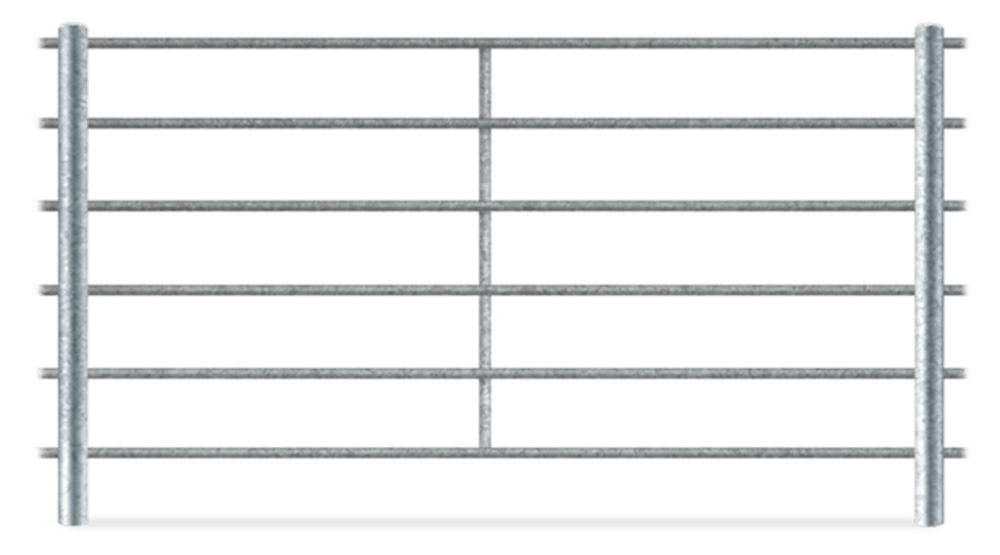 Metal continuous pipe fence for farms in the area.