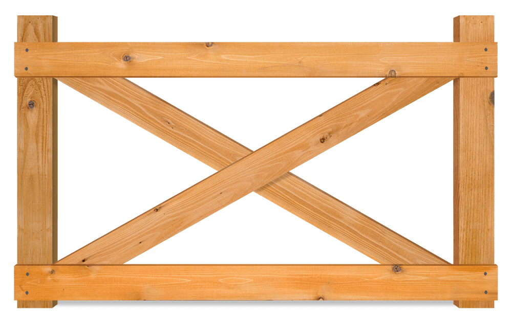 Crossbuck decorative farm fence in the area.