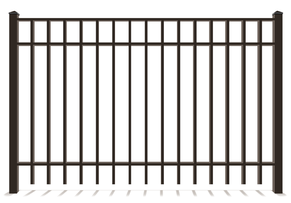 Ornamental Metal 3 Rail with flat top