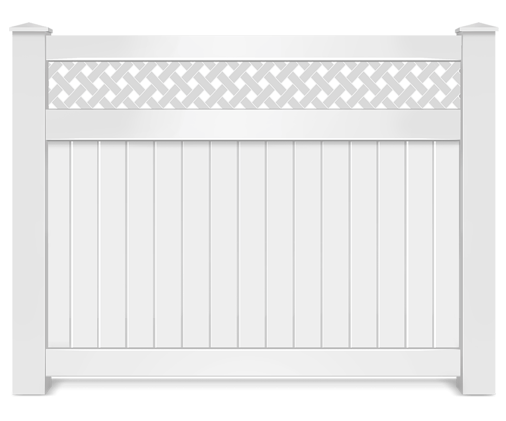 Vinyl decorative fence panel with lattice top
