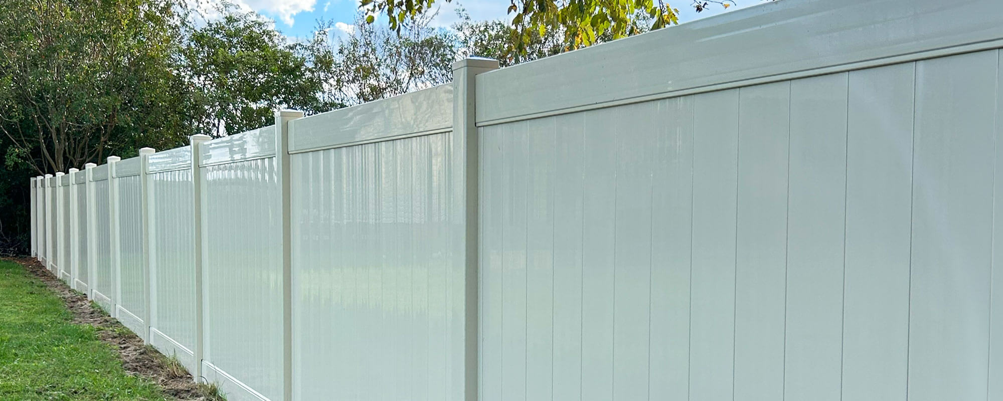 Vinyl fence installed