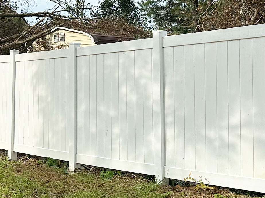 Vinyl fence installation